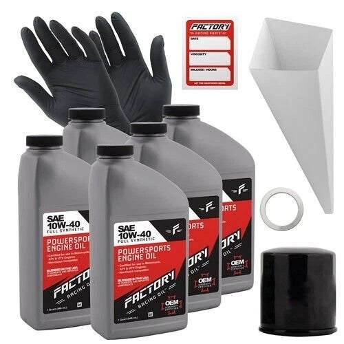 Factory Racing Parts Sae 10W-40 5qt Oil Change Kit Fits Yamaha