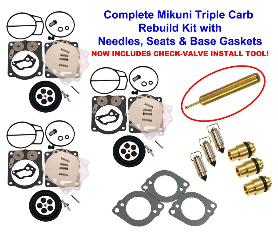 Yamaha Triple Mikuni Carb Rebuild Kit Needle Seat Gasket Xl Xlt Ltd