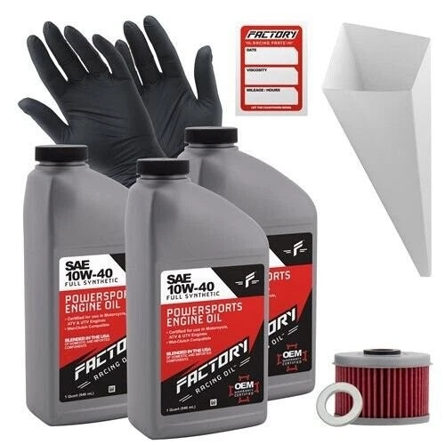 Factory Racing Parts 10W-40 3qt Oil Change Kit For Honda Atc250es