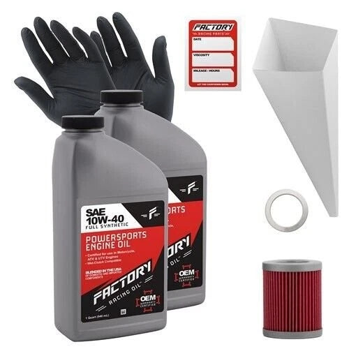 Factory Racing Parts Sae 10W-40 2qt Oil Change Kit Fits Suzuki