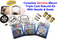 Yamaha Genuine Mikuni Triple Carburetor Rebuild Kit & Needle/seat Xl