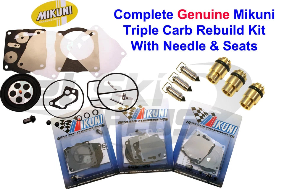 Yamaha Genuine Mikuni Triple Carburetor Rebuild Kit & Needle/seat Xl