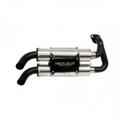 Mbrp At-9519pt Dual Stacked Slip-on Exhaust System For Polaris Rzr &
