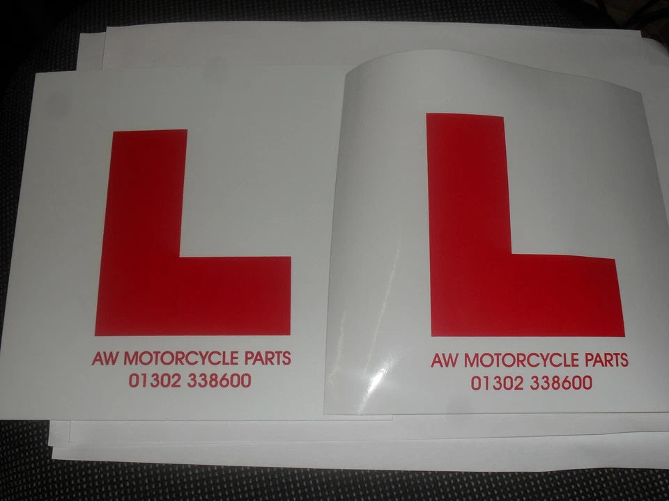 L Plates For Motorcycles Scooter (1 Hard Tie On & 1 Stick On)