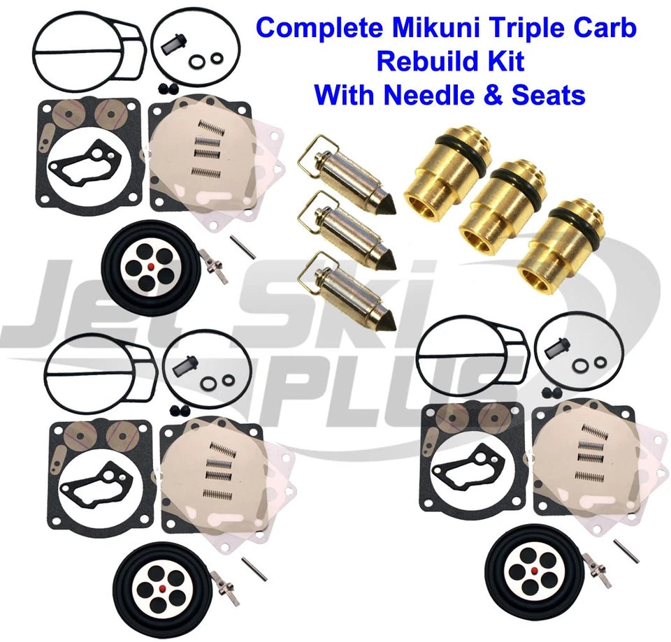 Yamaha Triple Mikuni Carburetor Rebuild Kit & Needle/seat Gp Xl Xlt