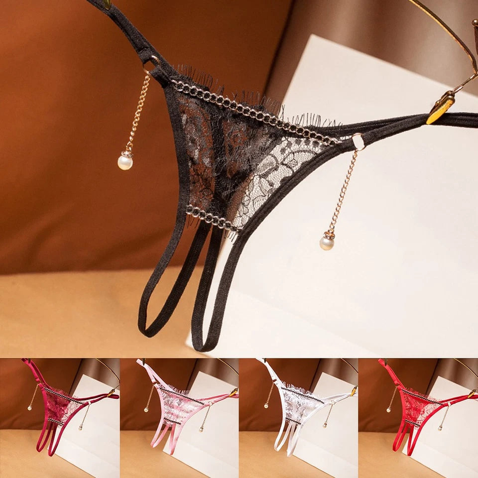 Crotchless Women's For Lingerie In Lace Elegant Panty Featuring A