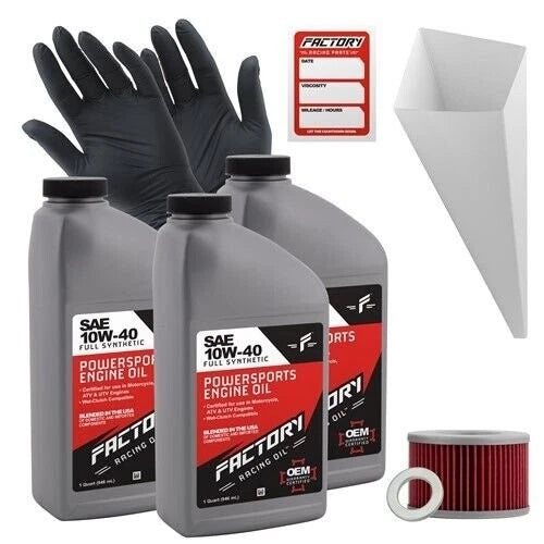 Factory Racing Parts 10W-40 3 Quart Oil Change Kit For Honda