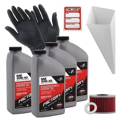 Factory Racing Parts 10W-40 4qt Oil Change Kit For Honda Trx420fa/fpa