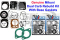 Seadoo Genuine Mikuni Dual Carburetor Rebuild Kit & Carb Base Gasket