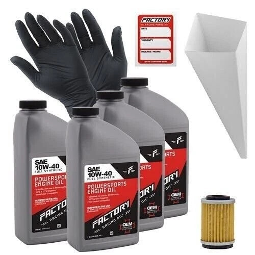 Factory Racing Parts Sae 10W-40 4qt Oil Change Kit | Hook & Hull Co