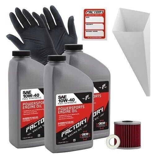 Factory Racing Parts 10w40 3qt Oil Change Kit For Kawasaki Klf220