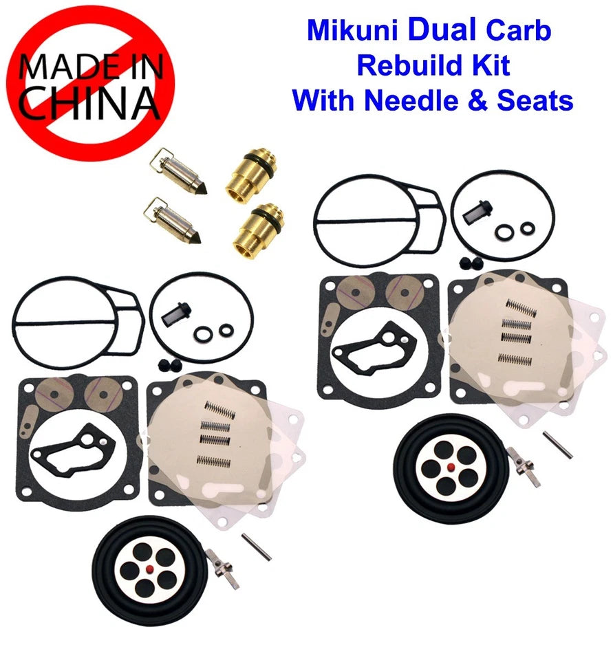 Yamaha Dual Mikuni Carburetor Rebuild Kit & Needle/seat Gp Xl Xlt 800