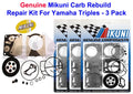 3 Pack Genuine Mikuni Carb Carburetor Rebuild Kit Yamaha Wave Raider