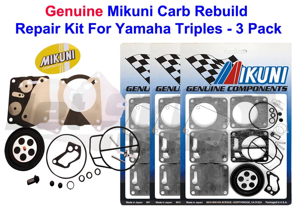3 Pack Genuine Mikuni Carb Carburetor Rebuild Kit Yamaha Wave Raider