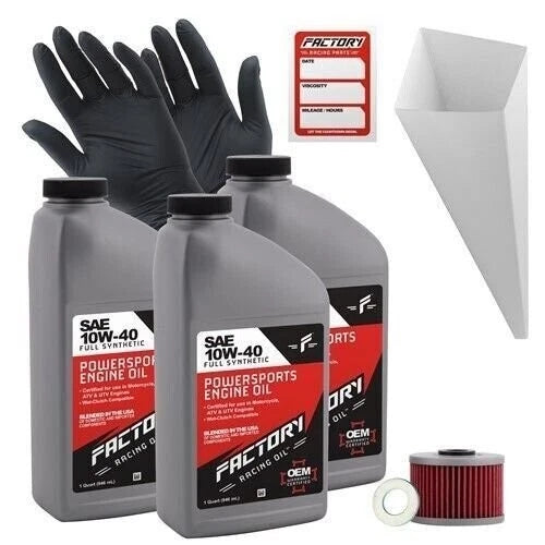 Factory Racing Parts 10w40 3qt Oil Change Kit For Kawasaki Z250sl