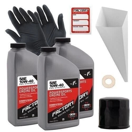 Factory Racing Parts Sae 10W-40 3qt Oil Change Kit Fits Yamaha