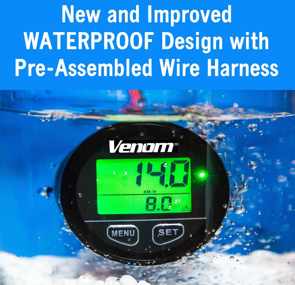 Venom 12-24 Volt Gps Speedometer Meter Gauge Boat Marine Motorcycle