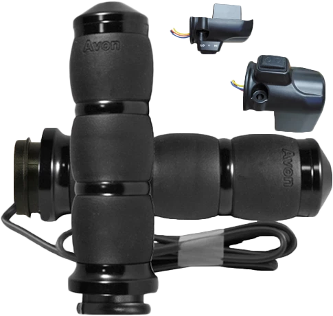 Avon Velvet Air Heated Black Twist Grip For V-twin Motorcycles