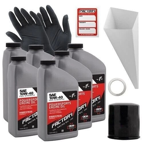 Factory Racing Parts Sae 10W-40 6qt Oil Change Kit Fits Yamaha Xv19
