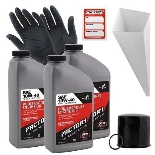 Factory Racing Parts 10W-40 3 Quart Oil Change Kit For Honda Fsc600