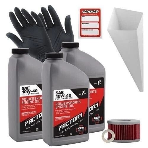Factory Racing Parts 10w40 3qt Oil Change Kit For Suzuki Dr650s,