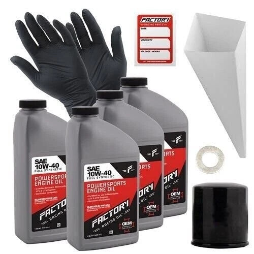 Factory Racing Parts Sae 10W-40 4qt Oil Change Kit Fits Kawasaki
