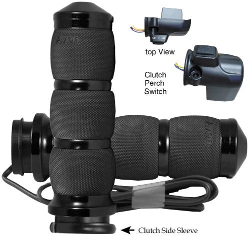 Avon Air Cushion Heated Grips For 2015+ Harley Road Glide V-twin Black