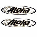 Waco Boat Aloha Decals 0827-05 | 22 X 5 1/2 Black Silver (Pair)