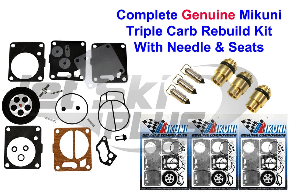Yamaha Genuine Mikuni Triple Carburetor Rebuild Kit & Needle/seat Ls