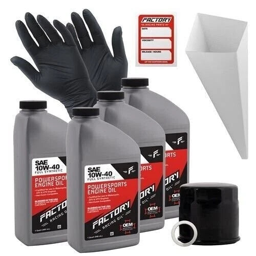 Factory Racing Parts 10w40 4qt Oil Change Kit For Kawasaki Kaf950 Mule