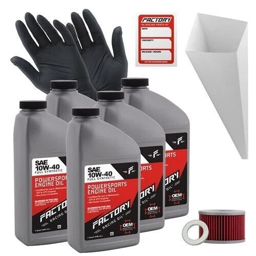 Factory Racing Parts 10W-40 5 Quart Oil Change Kit For Honda