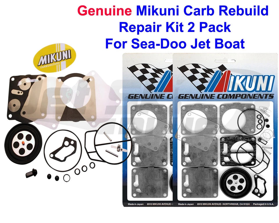 2 Pack Genuine Mikuni Carb Carburetor Rebuild Repair Kit Seadoo