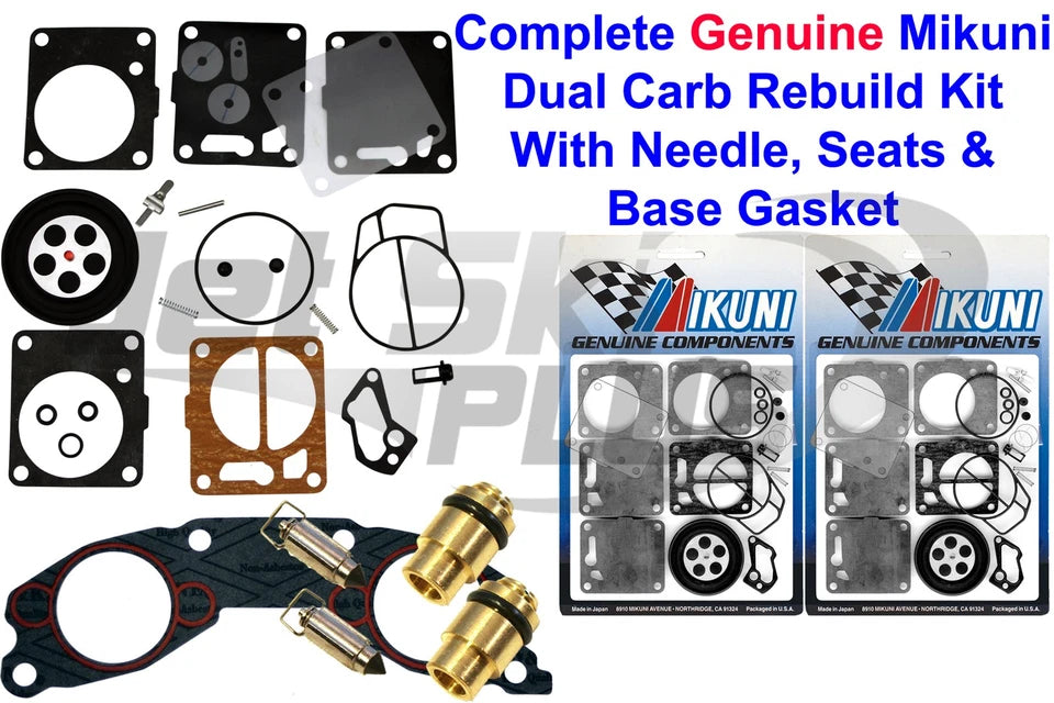 Yamaha Dual Genuine Mikuni Carb Rebuild Kit & Needle/seat & Base