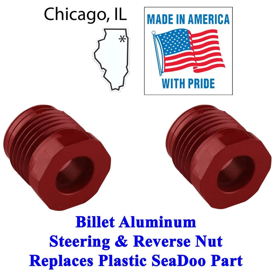 Two Seadoo Steering & Reverse Cable Lock Nut Billet Gtx Rxp Rxt Gsx