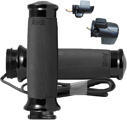 Avon Custom Contour Heated Black Twist Grip For Harley Davidson